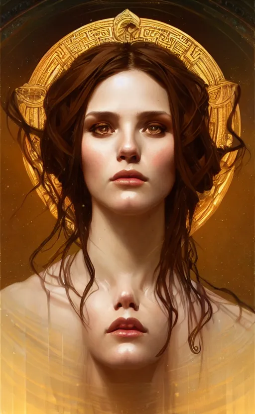 Image similar to portrait of the goddess circe, greek mythology, intricate, headshot, highly detailed, digital painting, artstation, concept art, sharp focus, cinematic lighting, illustration, art by artgerm and greg rutkowski, alphonse mucha, cgsociety