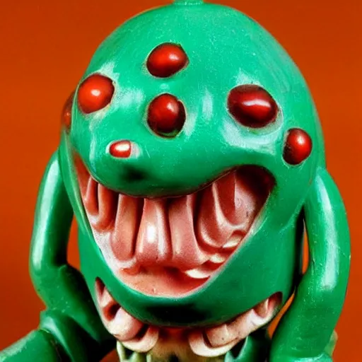 Image similar to 1 9 6 0 s japanese toy sculpture of a snot monster