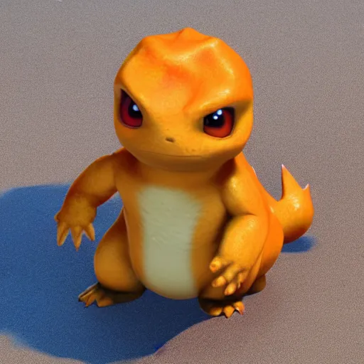 Image similar to charmander made of snow, concept art, octane render, unreal engine 5, highly detailed, high quality, 8 k, soft lighting, realistic face, path traced