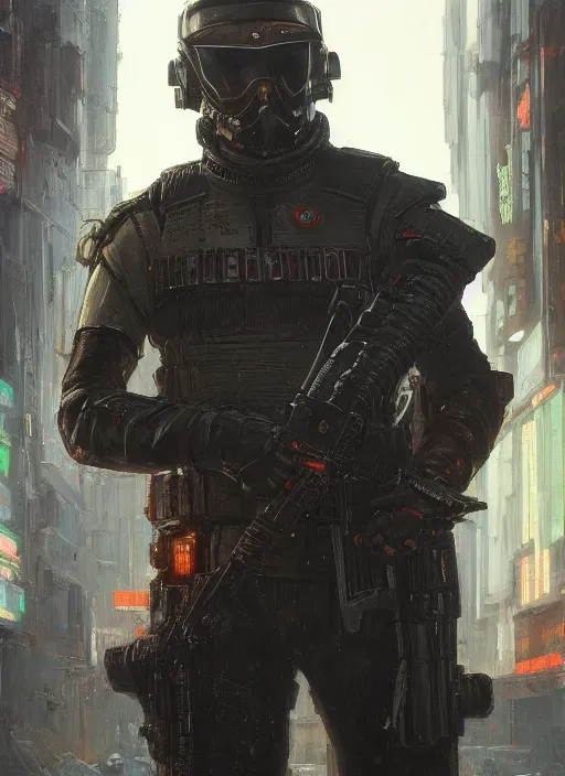 Prompt: gengis khan. cyberpunk police trooper in a military vest ( blade runner 2 0 4 9, cyberpunk 2 0 7 7 ). orientalist portrait by john william waterhouse and james gurney and theodore ralli and nasreddine dinet, oil on canvas. cinematic, hyper realism, realistic proportions, dramatic lighting, high detail 4 k