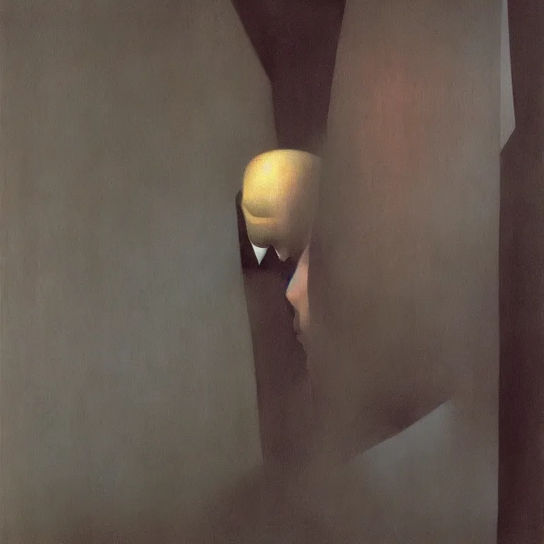 Prompt: portrait of a man, Edward Hopper and James Gilleard, Zdzislaw Beksinski, highly detailed