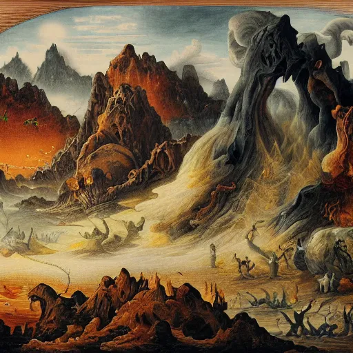 Image similar to landscape of hell