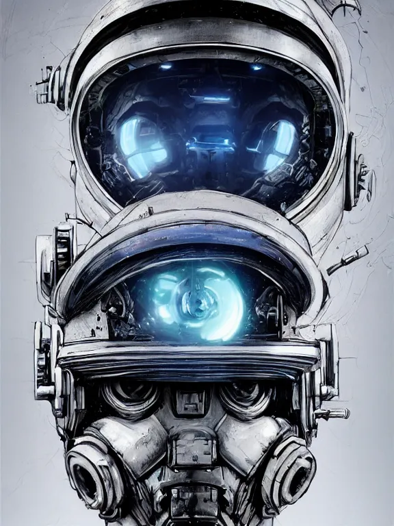 Prompt: portrait art of 8k ultra realistic retro futuristic undead astronaut, helmet visor open, glow around helmet, deep space , detailed intricate ornate armour,blade runner, cybernetic, full of colour, cinematic lighting, trending on artstation, 4k, hyperrealistic, focused, extreme details,unreal engine 5, cinematic, masterpiece, art by ayami kojima, giger