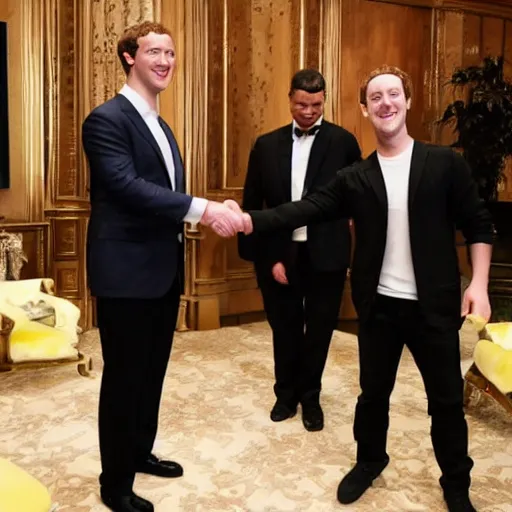 Image similar to mark zuckerberg and michael jackson shaking hands