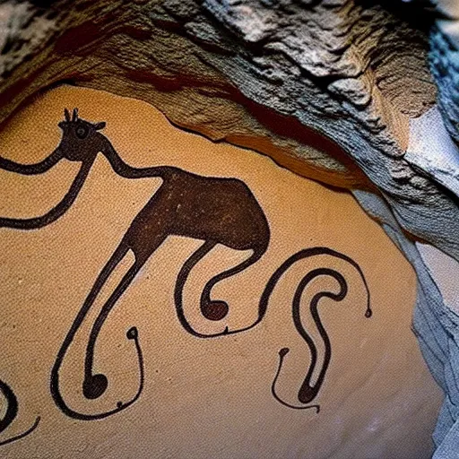 Image similar to infinity, paleolitic cave art