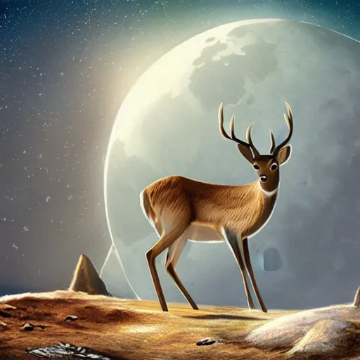 Image similar to deer on the moon