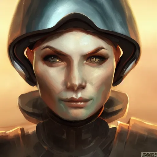 Image similar to scifi female warrior, portrait, d & d, science fiction, concept art, matte, sharp focus, illustration, concept art,