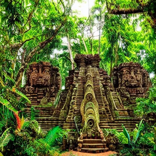 Image similar to psychedelic jungle temples