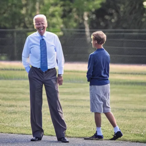 Image similar to A photo of joe biden teams up with a teenage joe biden, perfect faces, 50 mm, award winning photography