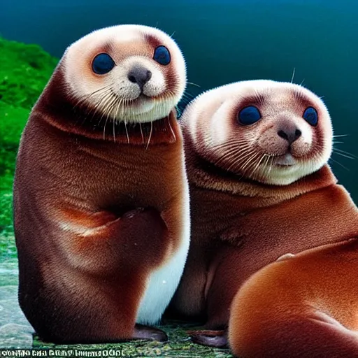 Image similar to “beautiful multicolor baby harp seals Papua New Guinea, photo from National Geographic”