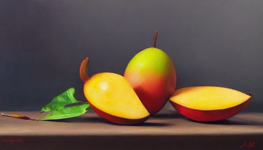 Image similar to still life, mangos, oil painting by jama jurabaev, brush hard, artstation, high quality, brush stroke