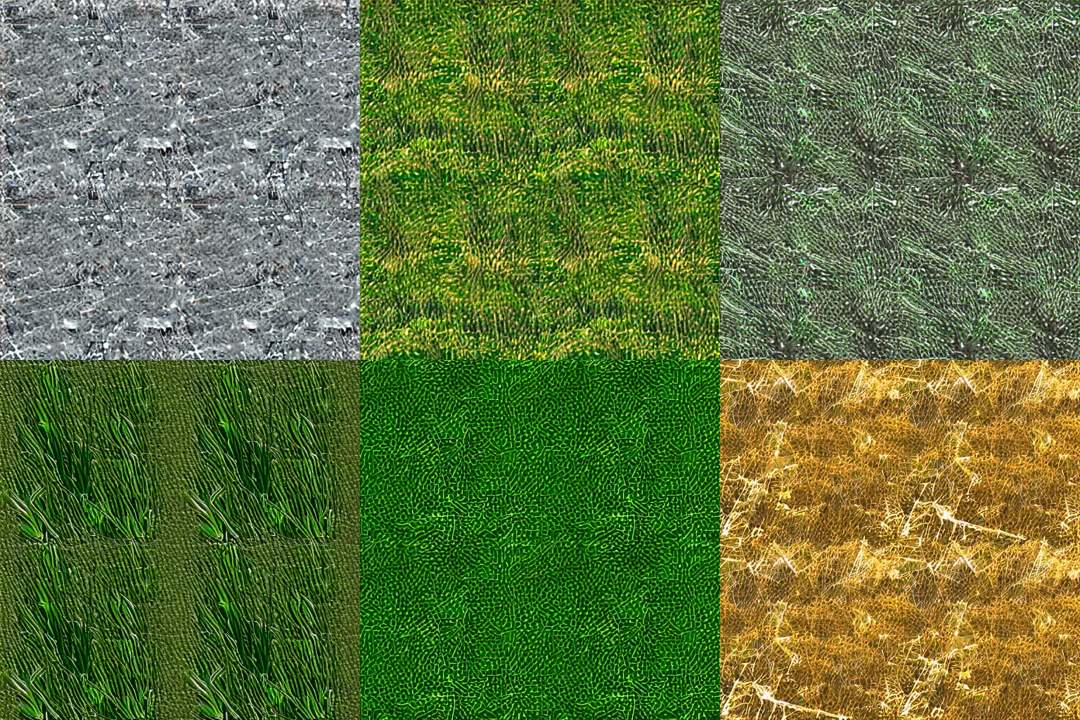 Prompt: crystalline shards of grass, shiny, 2d texture, seamless texture
