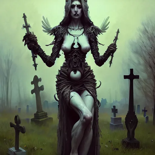 Image similar to bone goddess, beautiful girl, full body, bone throne, in a cemetary, realistic, serov, surikov, vasnetsov, repin, kramskoi, insanely detailed, charlie bowater, tom bagshaw, high resolution, octane rendered, unreal engine, illustration, trending on artstation, masterpiece, 8 k