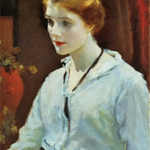 Image similar to photo of young woman by stanhope forbes