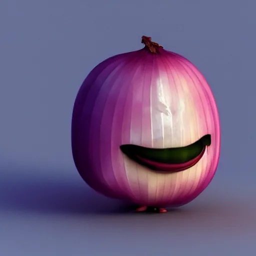 Image similar to onion. very sad face. big eyes. crying. big tears. cartoon, 3 d render