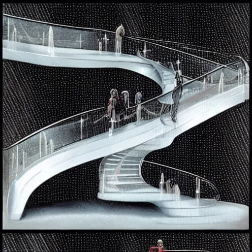 Prompt: Darth Vader walking down an infinite spiral staircase made out of diamonds,