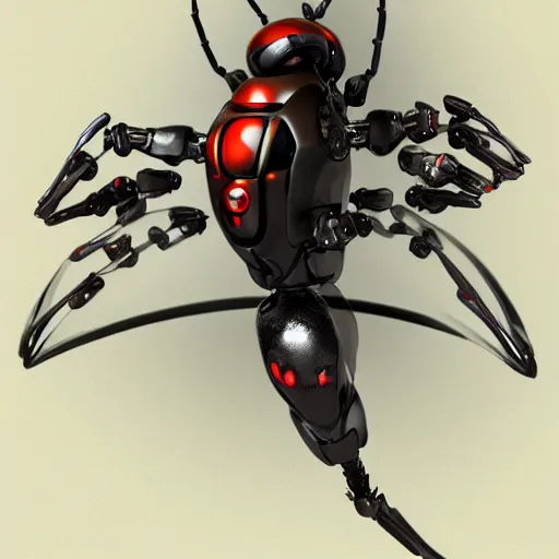 Prompt: a robotic wasp, trending on artstation