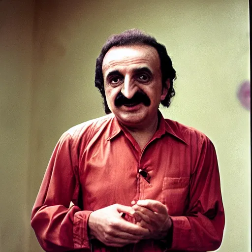 Image similar to portrait of Meher Baba, Kodachrome film