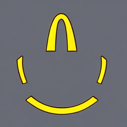 Image similar to a spaceship shaped like the mcdonald's logo, digital art