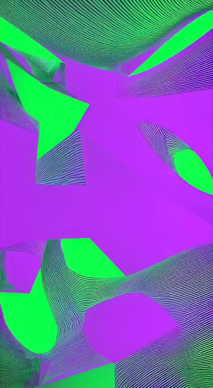 Prompt: a black background with a purple and green object, a raytraced image by victor vasarely, polycount, generative art, ray tracing, vray tracing, 3 d
