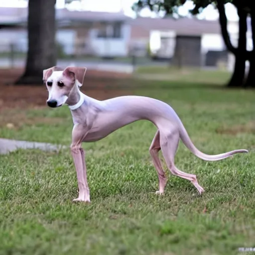 Image similar to a photo of the world's skinniest dog.