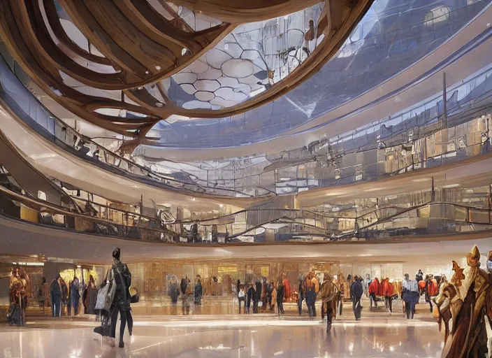 Image similar to alibaba headquarters interior designed by vavestudio, pico arts, rendered by artgerm and greg rutkowski and alphonse mucha