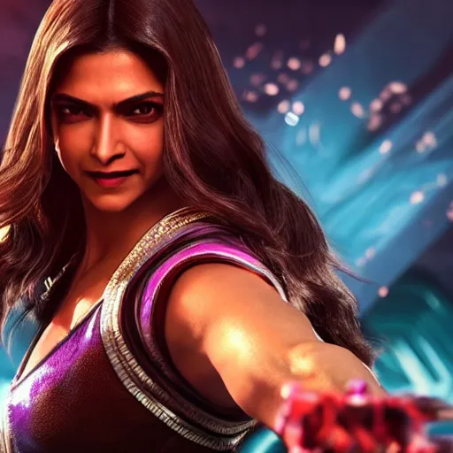 Image similar to deepika padukone in tekken 7, ray tracing, ultra graphics, light and shadows, 4 k uhd