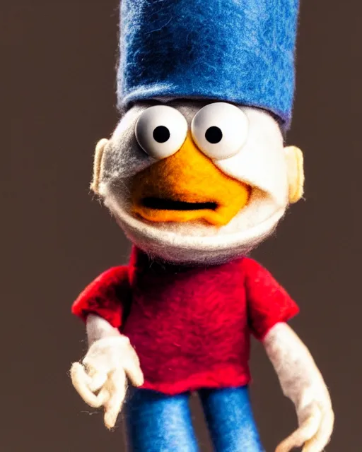 Image similar to jesse pinkman as a muppet. highly detailed felt. hyper real photo. 4 k.