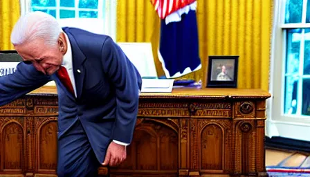 Prompt: sasquatch visits joe biden at the oval office, photorealistic, ultra hd, 4 k, award winning, patriotic