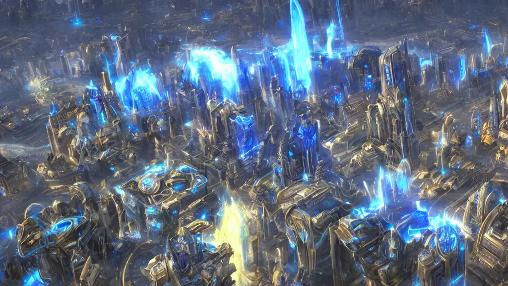 Prompt: incredible protoss city photorealistic, amazing, futuristic