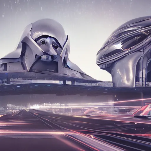 Image similar to sci-fi organic brutalism speed dynamic o x u knight helmet on the coronation of napoleon painting and digital screen billboard in the middle, unreal engine 5, keyshot, octane, artstation trending, ultra high detail, ultra realistic, cinematic, 8k, 16k, in style of zaha hadid, in style of nanospace artstation, in plastic,dark, tilt shift,