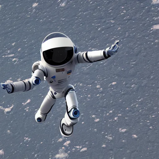 Prompt: an robot which is an astronaut flying in space, realistic 8k