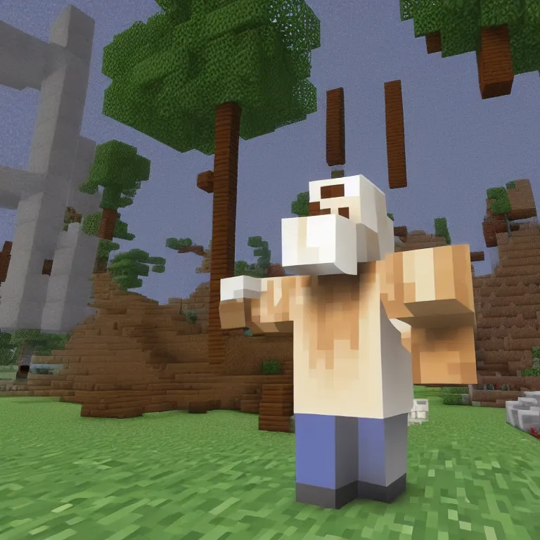 Image similar to big chungus in minecraft