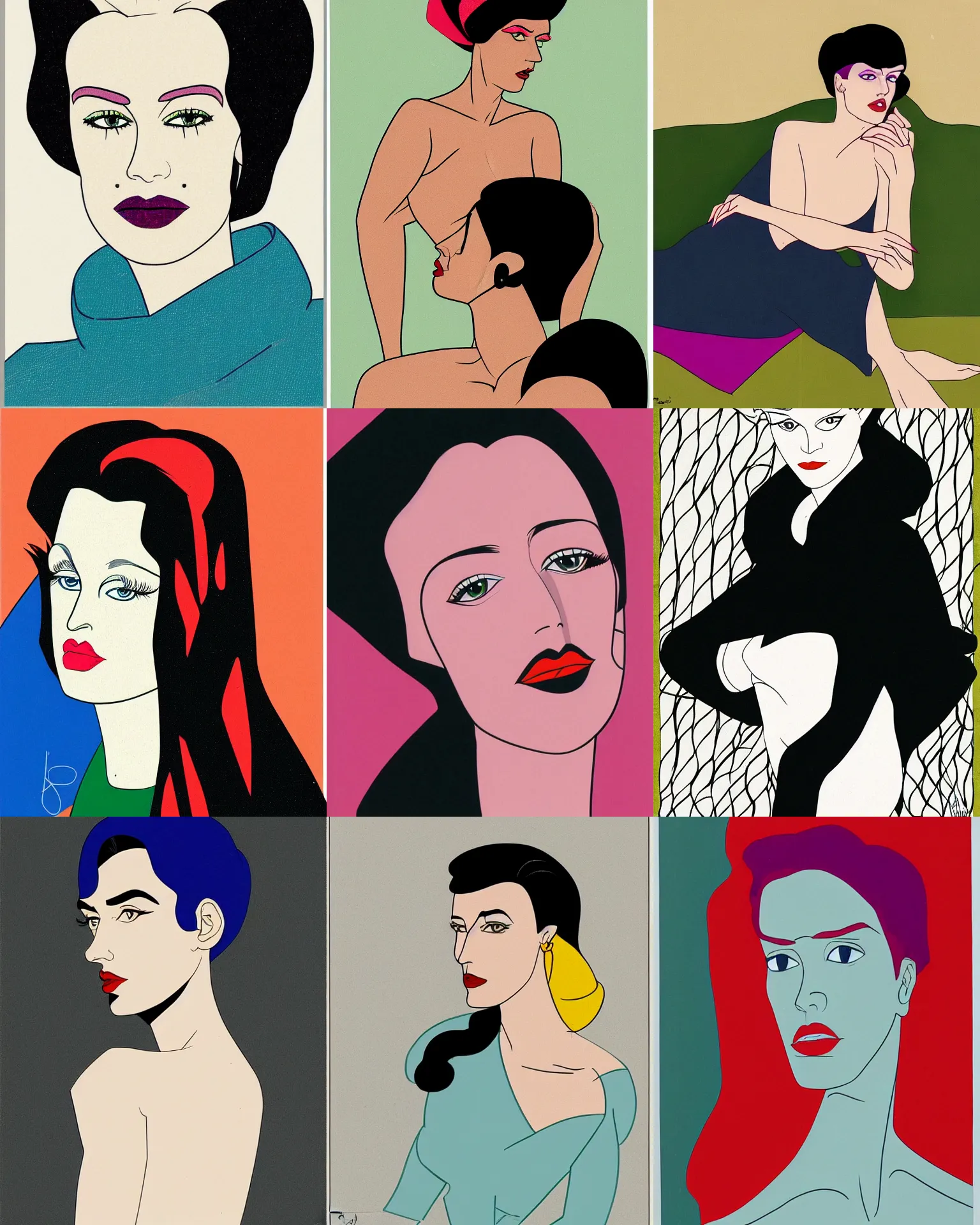 Prompt: portrait of oja kador 2 5 year old, by patrick nagel