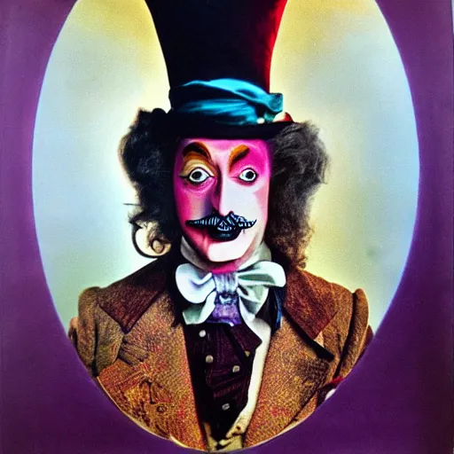 Prompt: portrait of the mad hatter who looks like salvador dali in wonderland by salvador dali, detailed matte painting, 8 k resolution