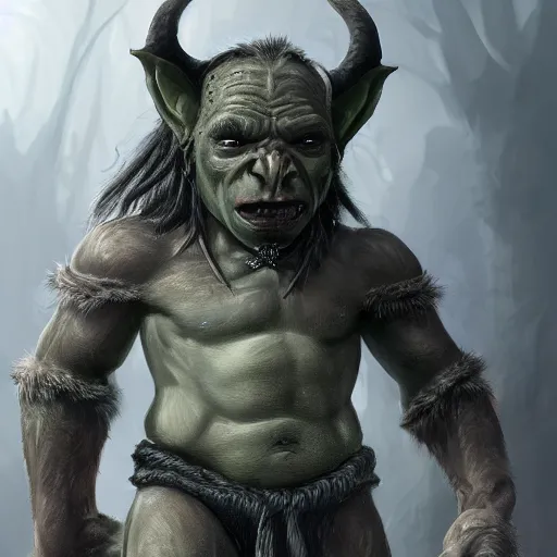 Image similar to a detailed portrait of a child orc boy, fantasy art illustration, incredibly highly detailed and realistic, 8 k, sharp focus