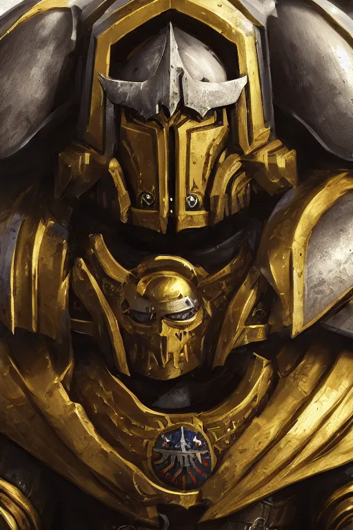 Image similar to armor portrait heros warhammer 4 0 k horus heresy fanart - the primarchs emperor by johannes helgeson animated with vfx concept artist & illustrator global illumination ray tracing hdr fanart arstation zbrush central hardmesh 8 k octane renderer comics stylized