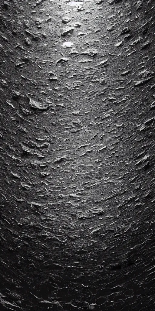 Image similar to a photorealistic render of a planimetry, on a black background, greyscale, made of melted plastic and marble, c 4 d, by zhelong xu ouchh studio and ernst haeckel, wide angle, hyper realistic, plain black background, 8 k, volumetric lightning, octane render