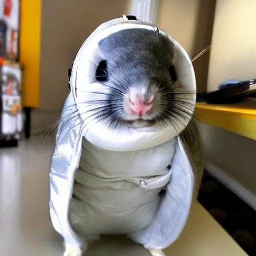 Image similar to chinchilla in a astronaut suit