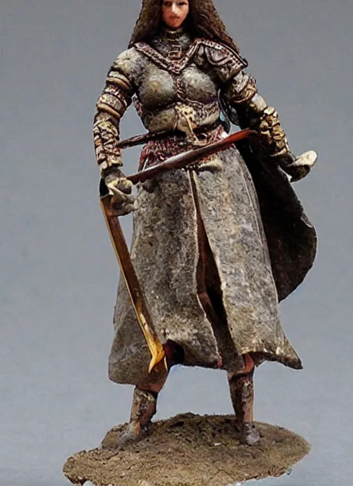 Prompt: Images on the store website, eBay, Miniature of a Female Ancient Warrior with a Sword