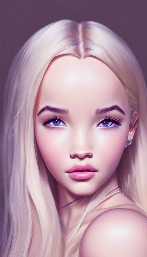 Image similar to a gorgeous female photo of a mix of dove cameron and madison beer, professionally retouched, soft lighting, wearing a feather dress, realistic, smooth face, perfect eyes, wide angle, sharp focus on eyes, 8 k high definition, insanely detailed, intricate, elegant, art by artgerm and wlop