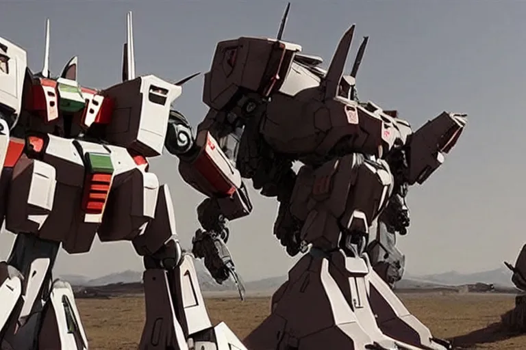 Image similar to gundam mecha in a still from the movie district 9 ( 2 0 0 9 ) directed, by neill blomkamp