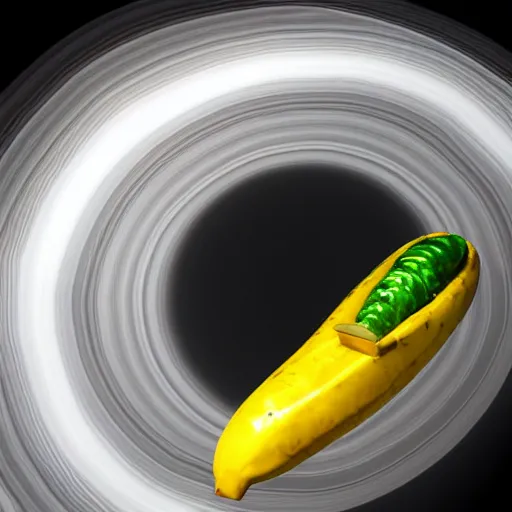 Image similar to a realistic photo of a hungry banana eyes and mouth eating a pickle on Saturn, realistic, 3D render, 8k,