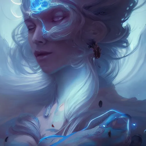 Image similar to a beautiful emanation from angelarium releasing a spell, portrait, by pete mohrbacher and artgerm and wlop, digital art, highly detailed, intricate, fantasy, mystical, smooth, sharp detail, Trending on Artstation HQ, deviantart, unreal engine, 4K UHD image