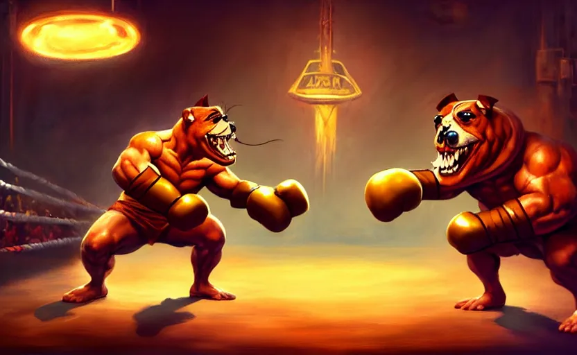 Image similar to anthropomorphic toast character as a boxer ; magic : the gathering fantasy character concept art by frank frazetta and marco bucci, high resolution. boxing ring in the background, dramatic stadium lighting, fantasy coloring, intricate, digital painting, artstation, smooth, sharp focus