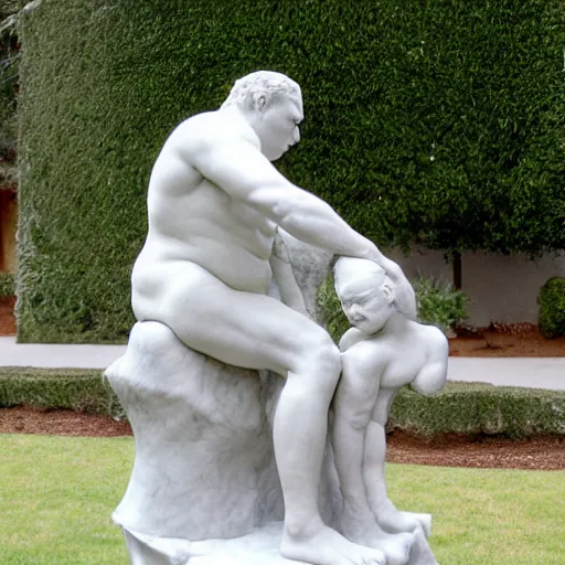 Image similar to andy richter, by auguste rodin, marble