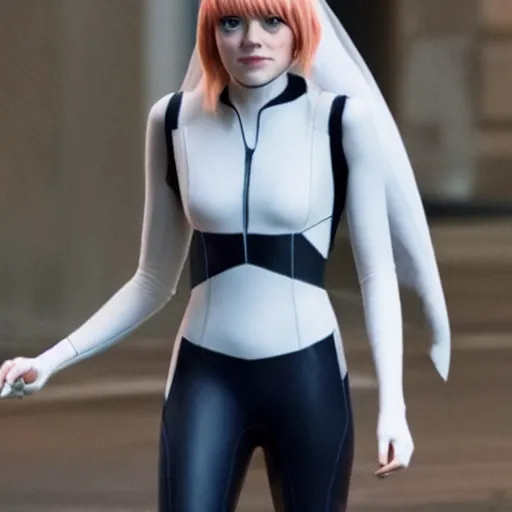 Image similar to Emma Stone as Ghost-Spider/Gwen Stacey in the Marvel Cinematic Universe, Spider-Gwen