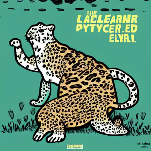 Image similar to the leopard and the tortoise in the style of david aja