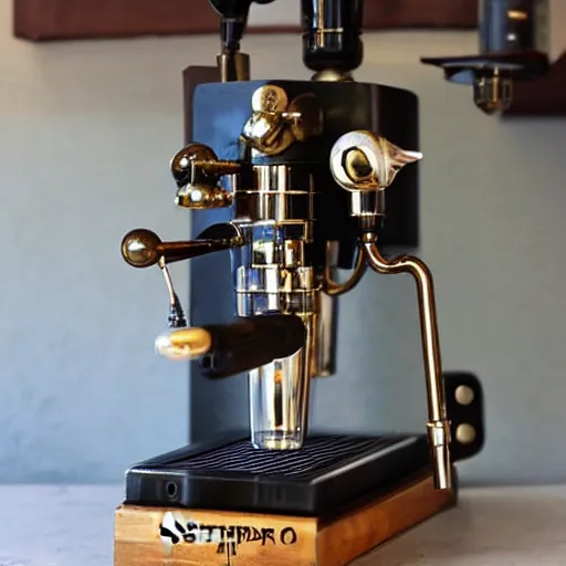 Prompt: steampunk espresso machine