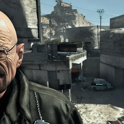 Prompt: walter white in call of duty game, 4K highly detailed